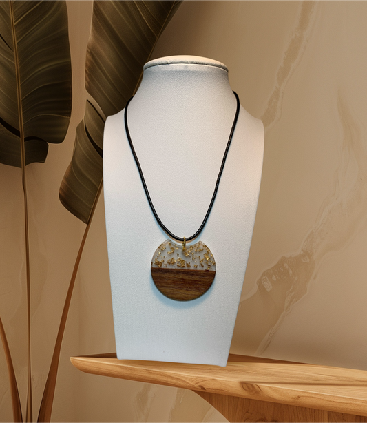 Wood-Resin Pendant Necklaces