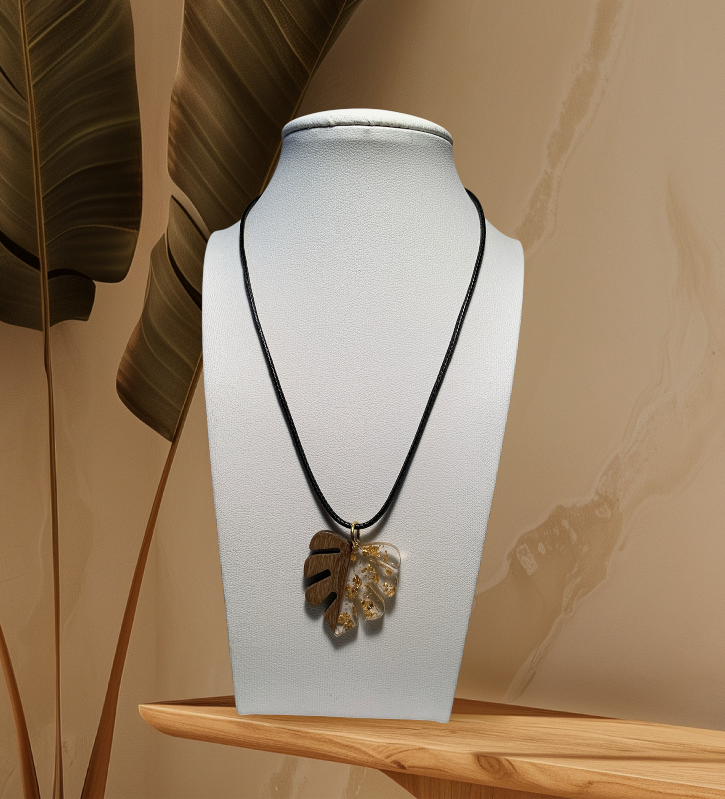 Wood-Resin Pendant Necklaces