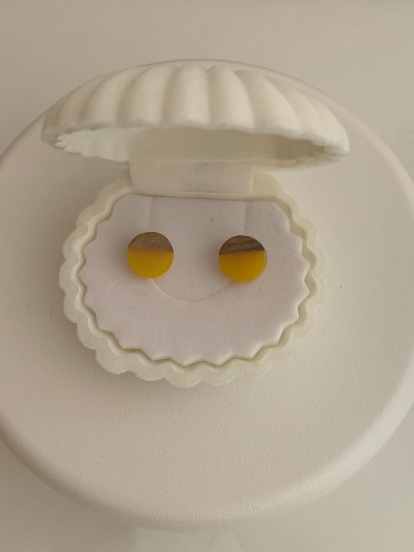 Wood-Resin Stud Earrings