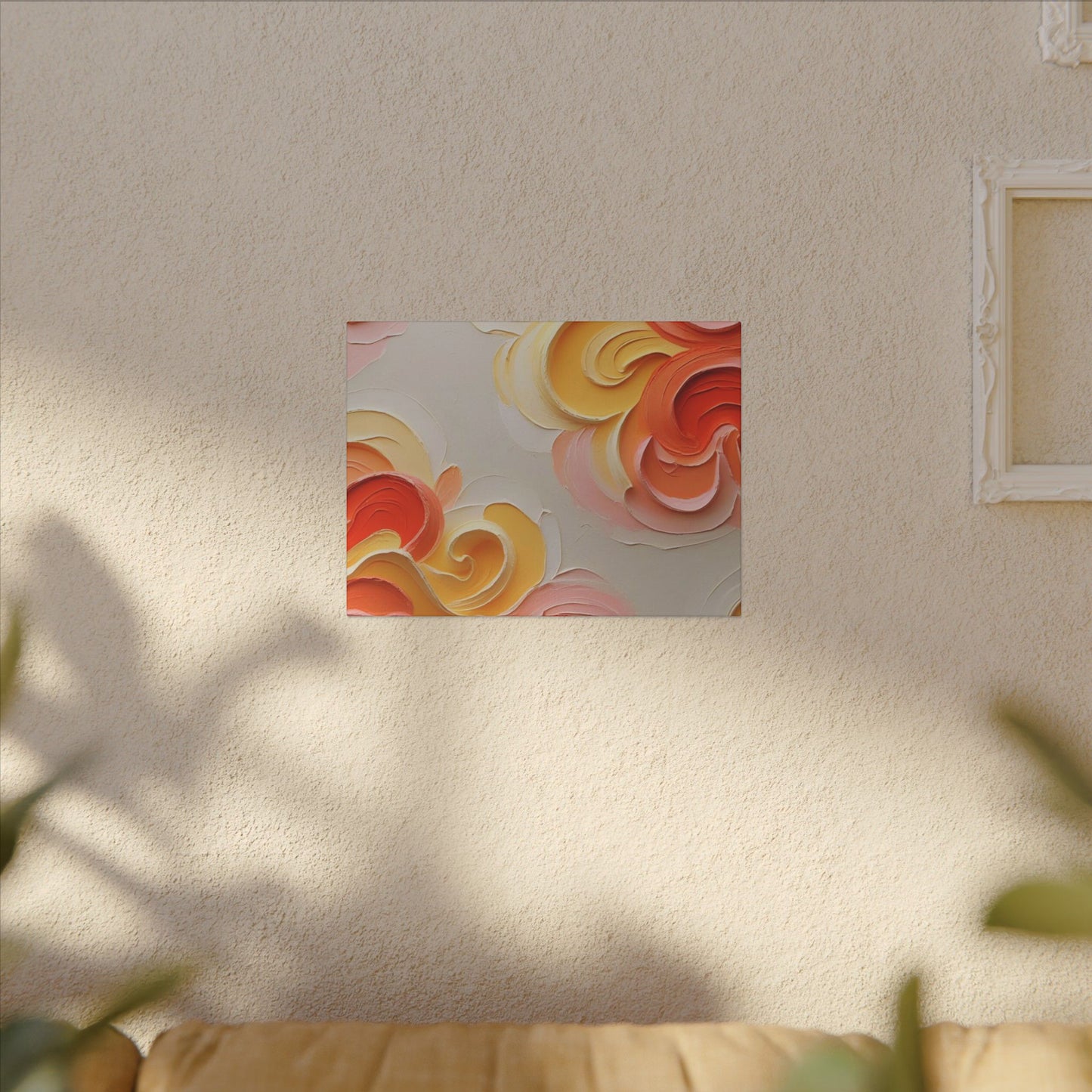 Swirlscape Impasto Wall Art | Peach Bloom