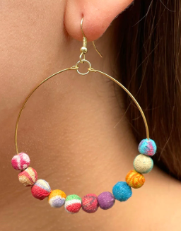 Beaded Hoop Earrings
